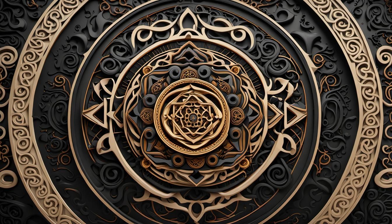 Abstract Hindu Knot Design in 3D Geometric Style