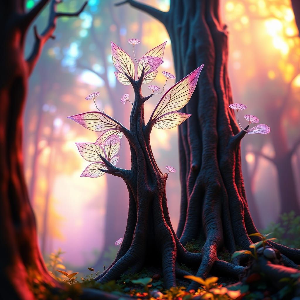 Winged Forest in Pixar-Inspired 3D Art