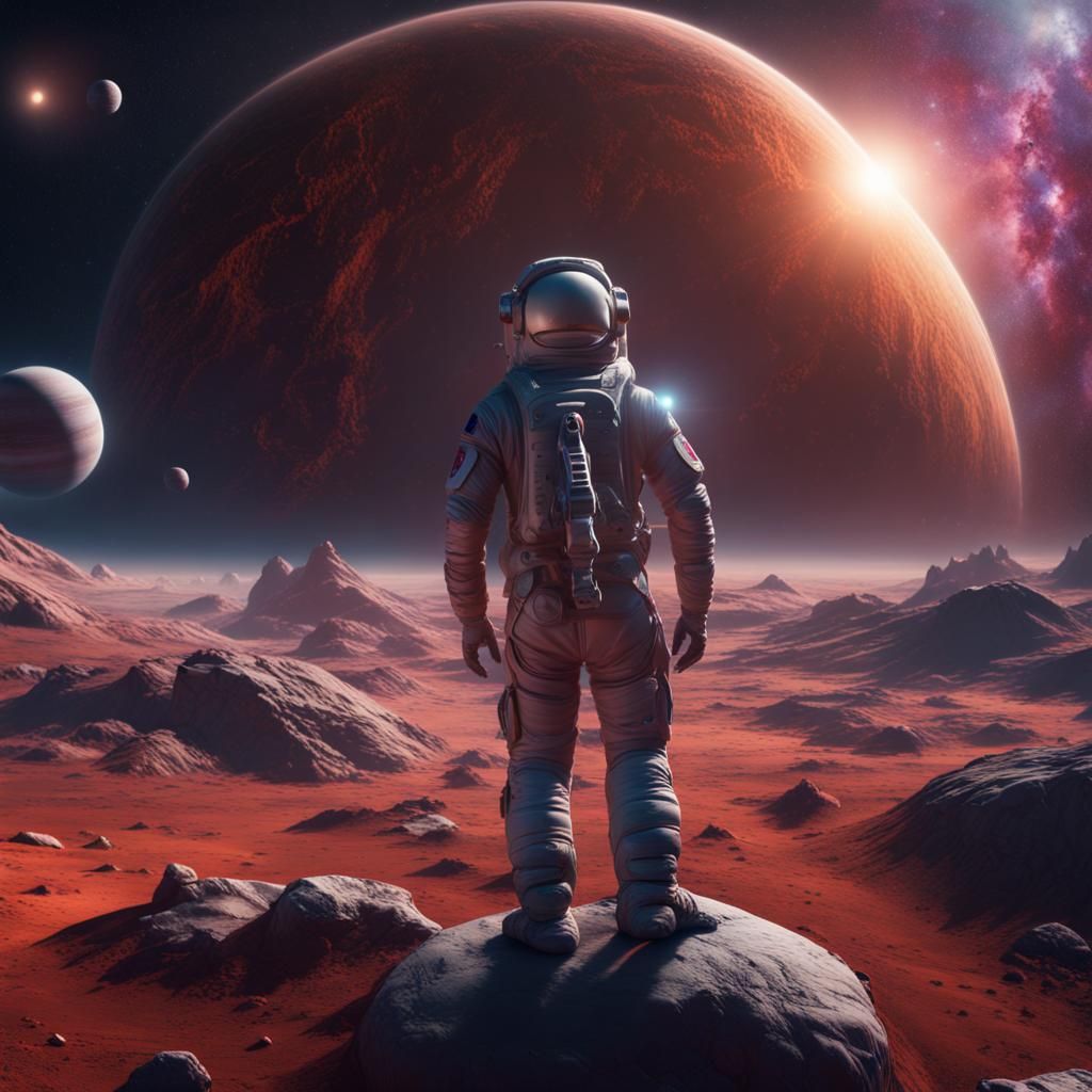 Astronaut in Infinite Galaxy: Digital Concept Art