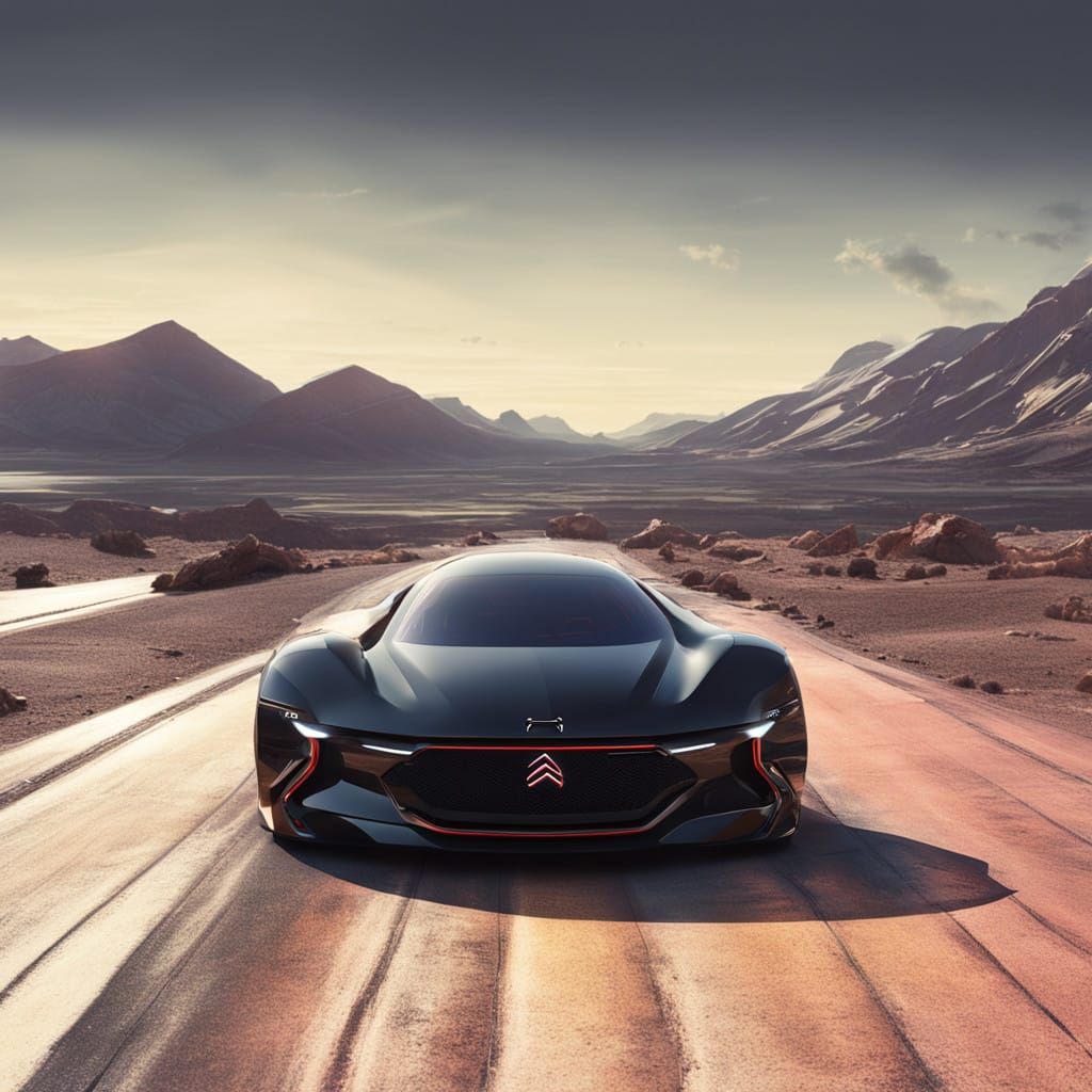 Hyperrealistic 2025 Citroën GTI Sport Car Design in Gold and...