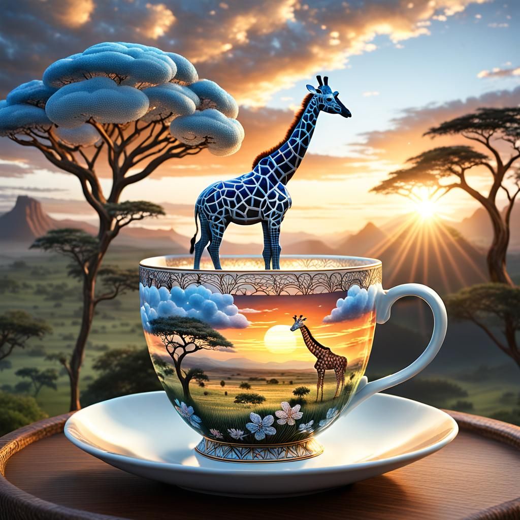 Surreal Safari Tea Cup in HDR