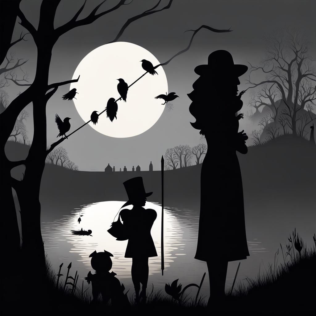Shadow Puppets Tell a Story in Anime Style
