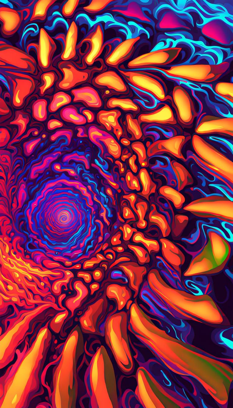 Extrapolate and Illustrate Four Separate Distinct Different Images  
Using bright vivid  BLAZING Neon colors give me wha...