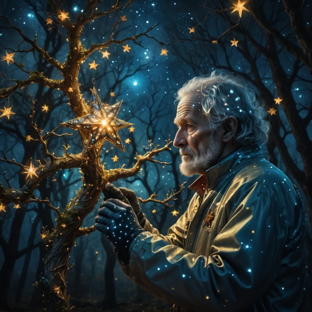 Magical Forest: Star Collector in Surreal Light