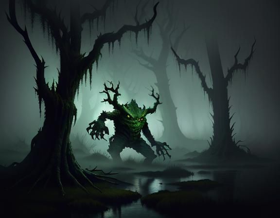 Bullywug Charges Through Murky Swamp
