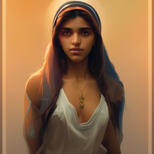 Egyptian Teen Portrait in Hyperdetailed Digital Art