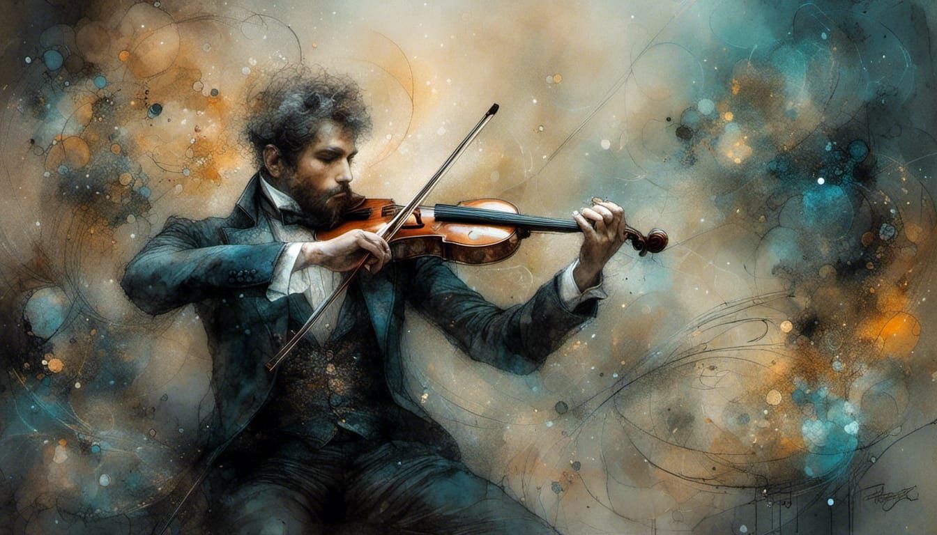 The Conductor in Neon Grunge Style