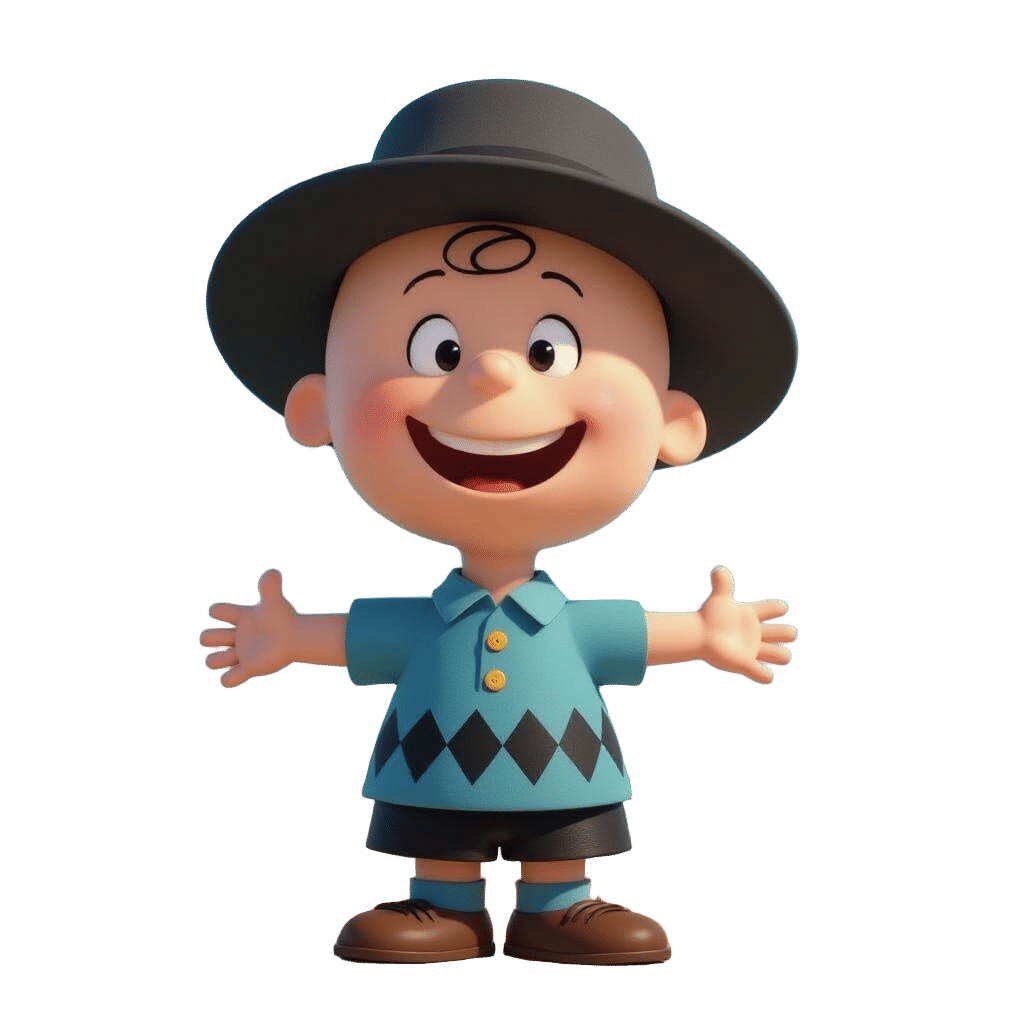Charming Charlie Brown Character in Disney Pixar Style