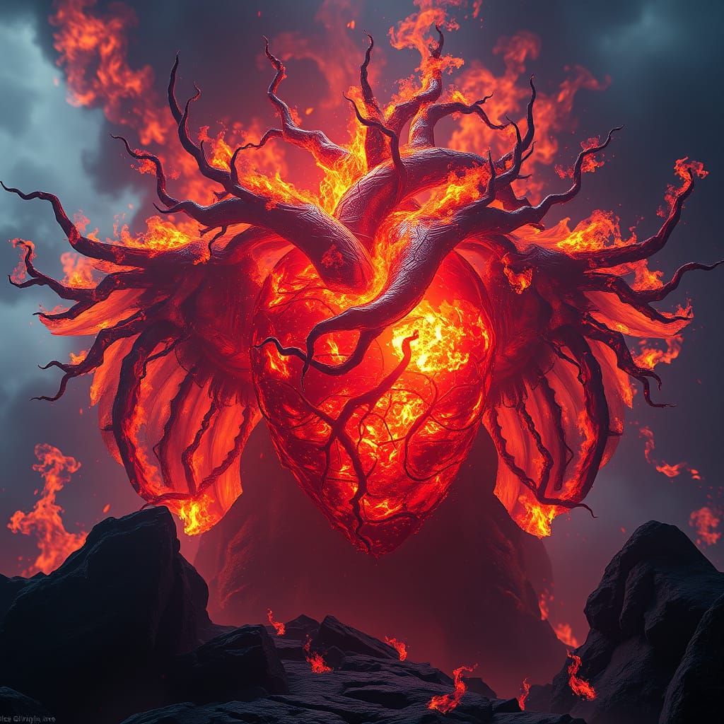 Stunning Digital Matte Painting of Epic Fire Scene