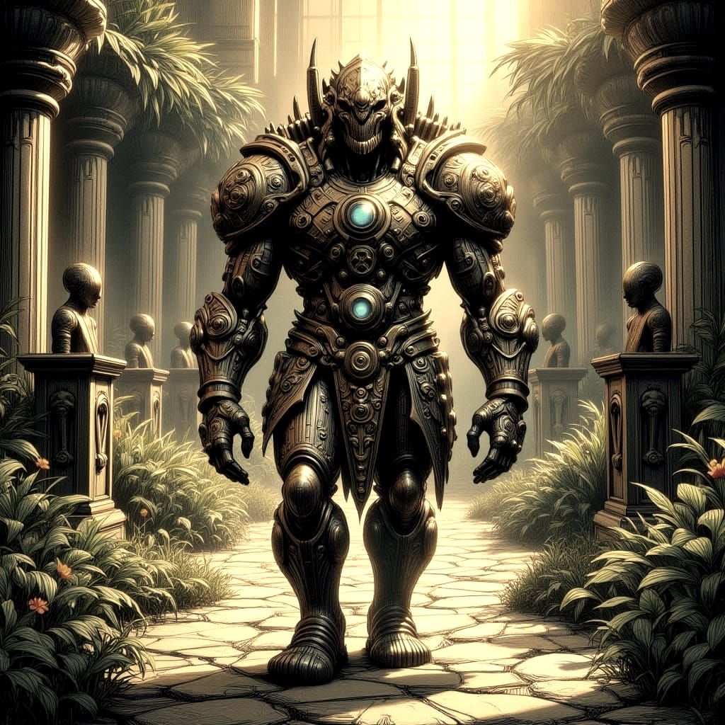 Carthaginian Clockwork Golem in Edenic Garden