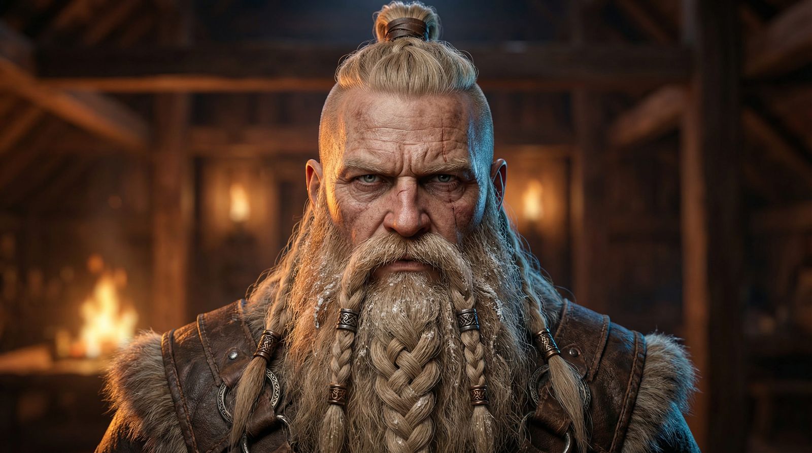 Photorealistic Portrait of a Nordic Warrior
