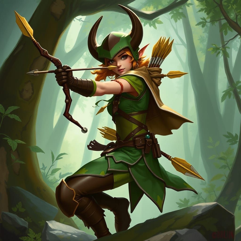 Hobgoblin Ranger Tessa in Mystical Forest