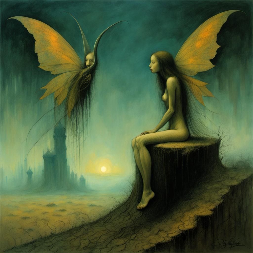 Surreal Fairy in Dark Fantasy Style