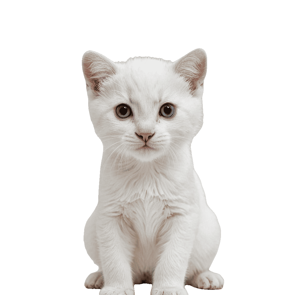 Cat Portrait on White Background