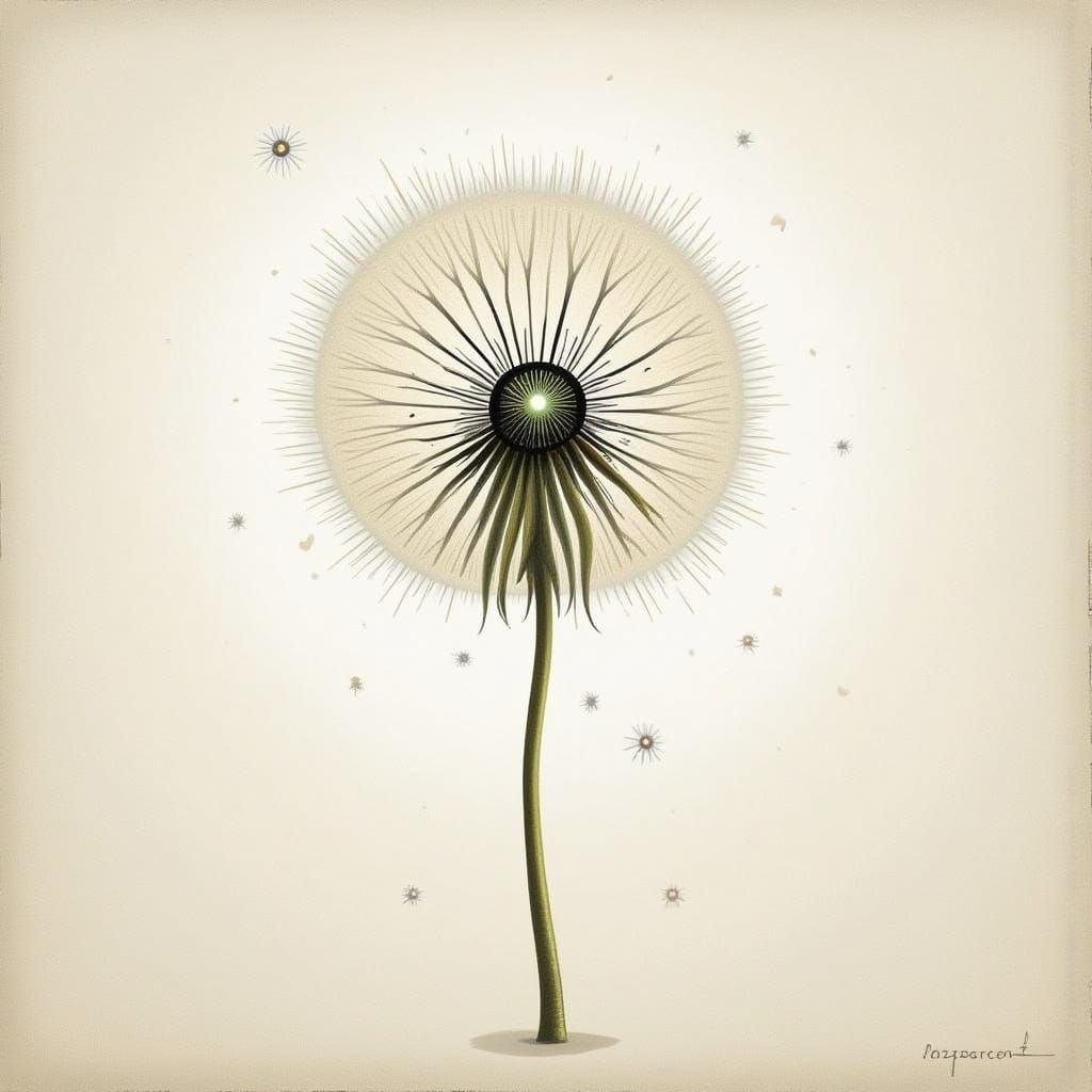 Whimsical Dandelion in Watercolor Style with Beatrix Potter ...