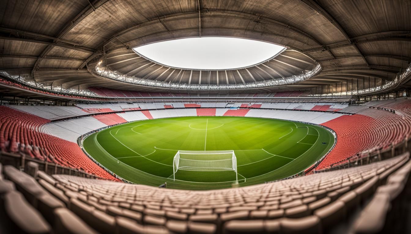 Outside View of Football Stadium in Bokeh Style