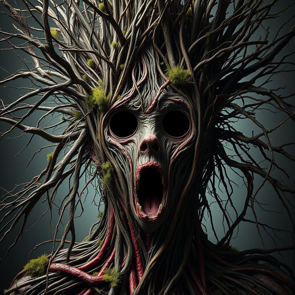Entwined Forest Entity Portrait in Fantasy Art Style