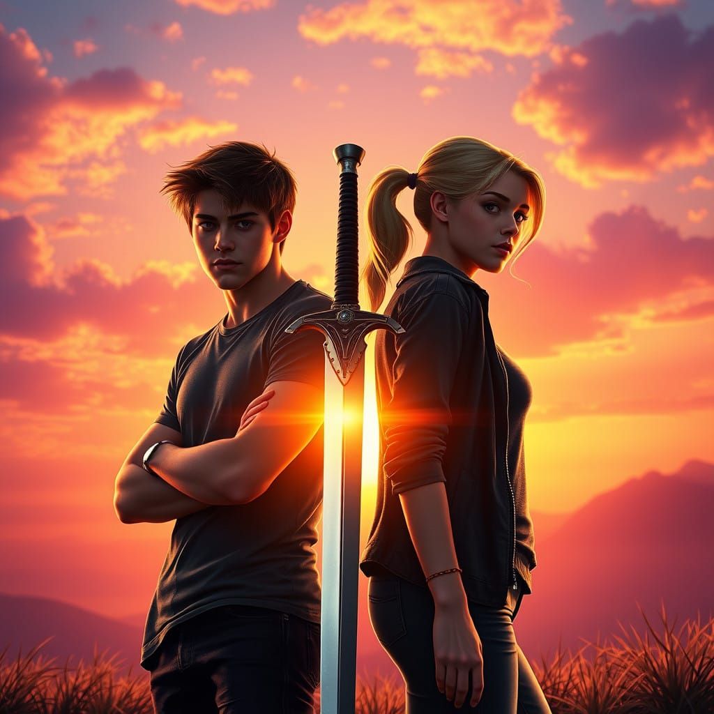 Fantasy Heroes in Sunset Splendor