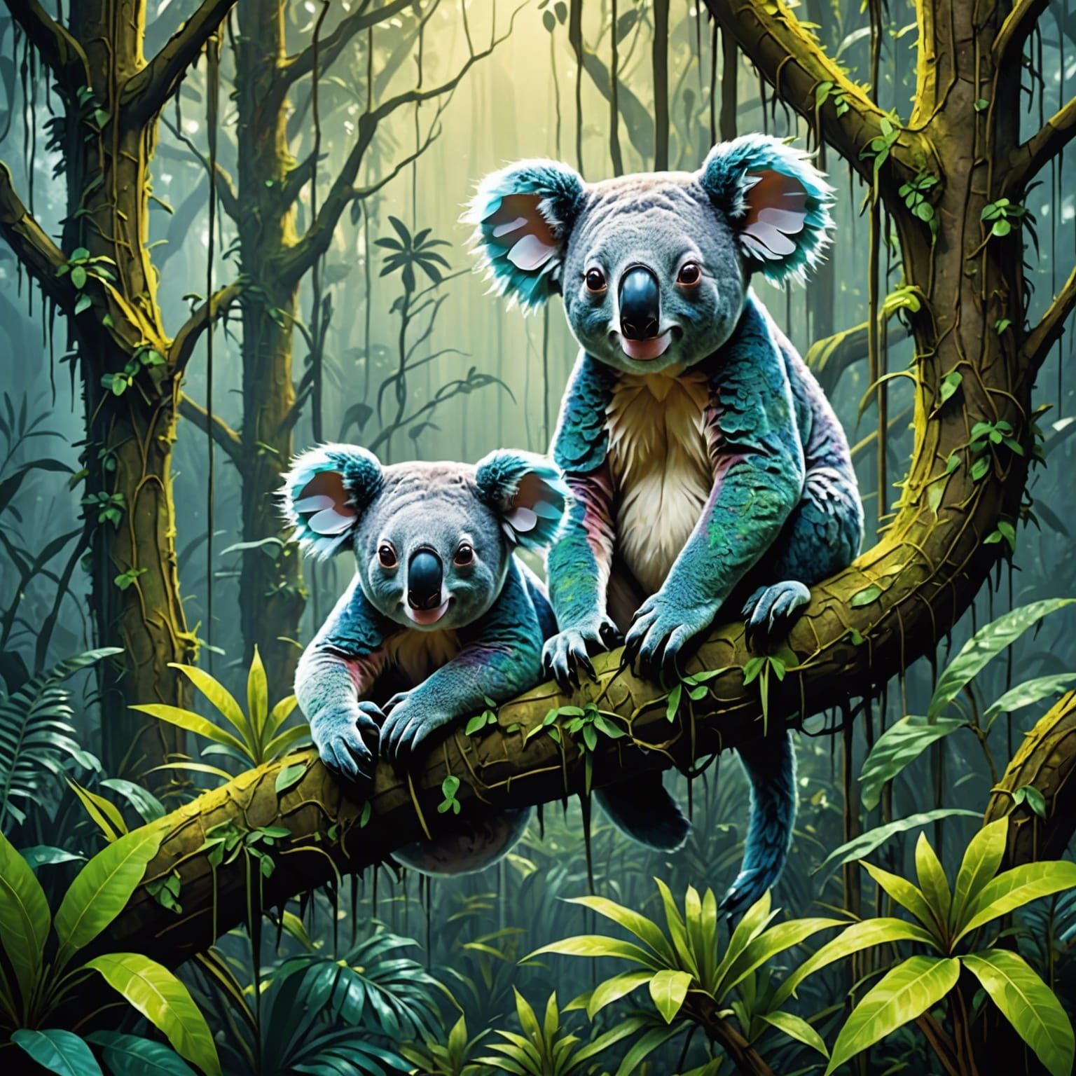 Techno-Style Jungle with Summation Koalas