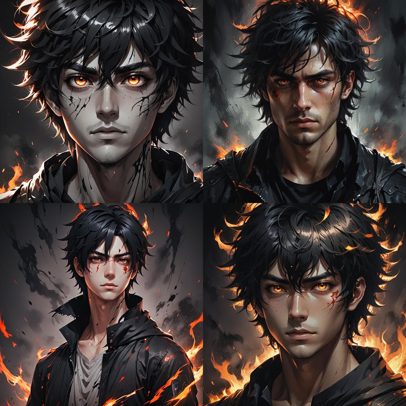 Gothic Youth in Turmoil with Glowing Accents