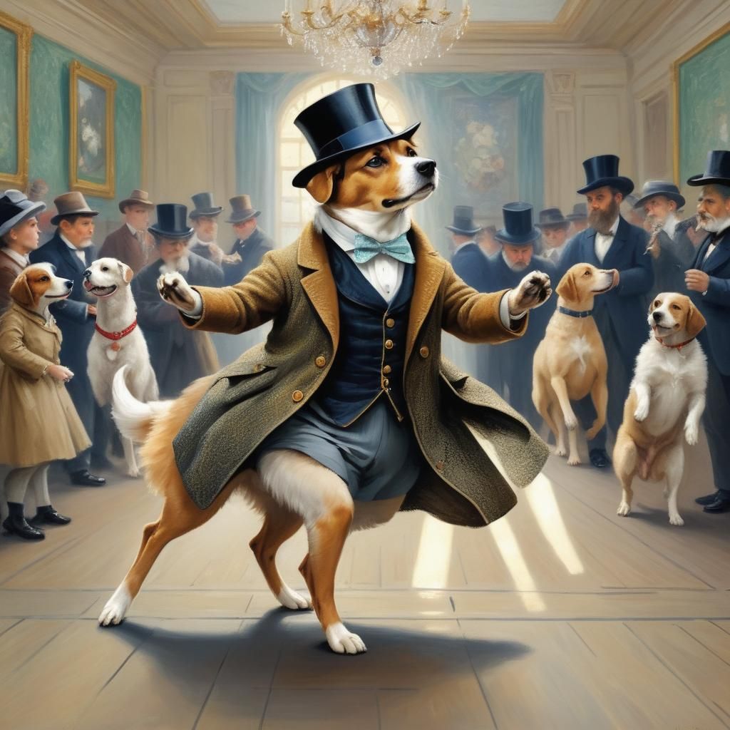 Diamond Detective Dog Dances: Surreal Impressionism