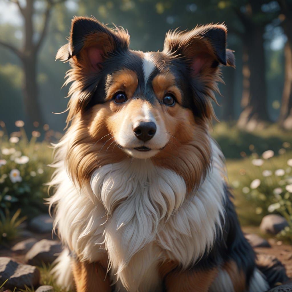 cuddly sheltie doggy