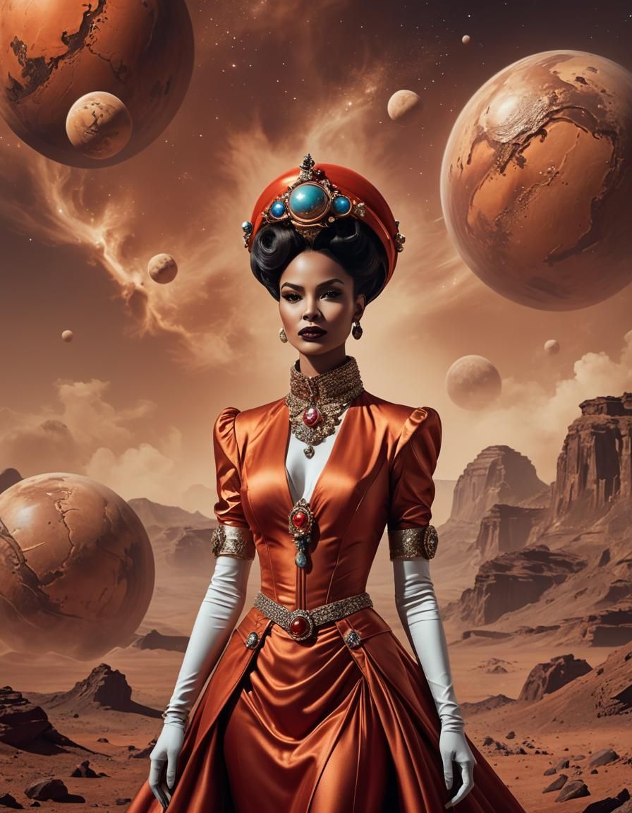 Anthropomorphic Mars as High Society Lady