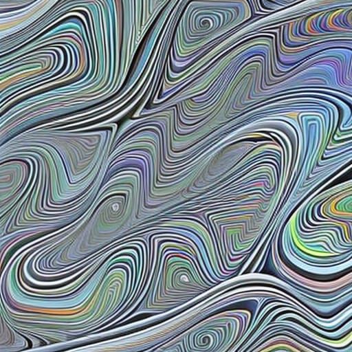 Colorful Abstract Rainbow Swirls with Fractal Design