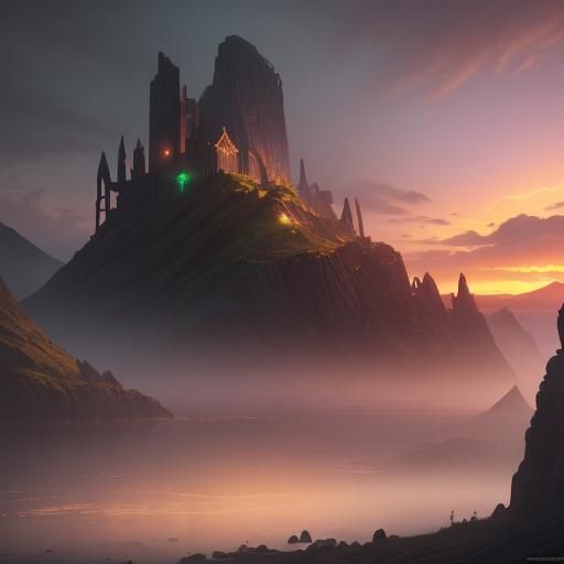 Irish Summer Sunset: Detailed Matte Painting in 8K