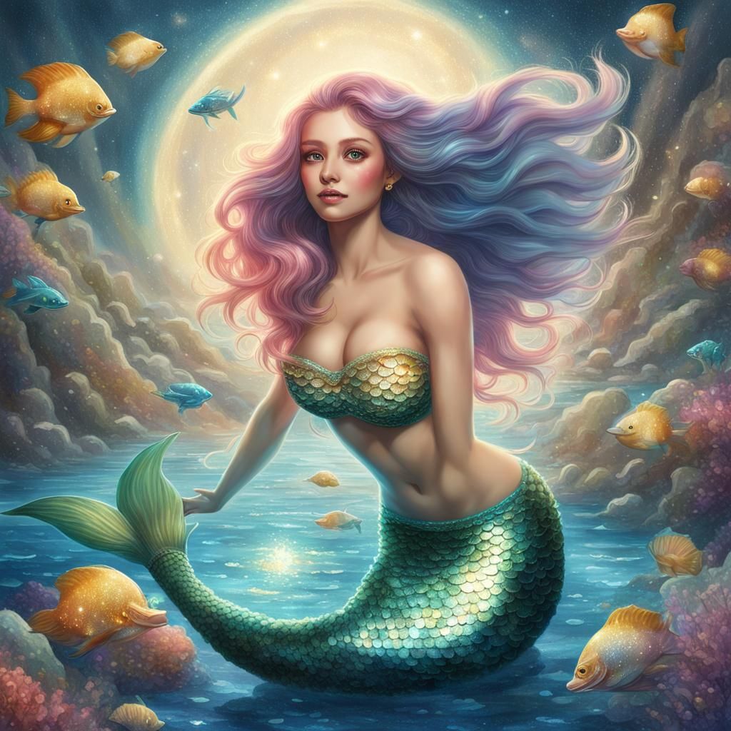 Sparkle-Skinned Mermaid Beauty