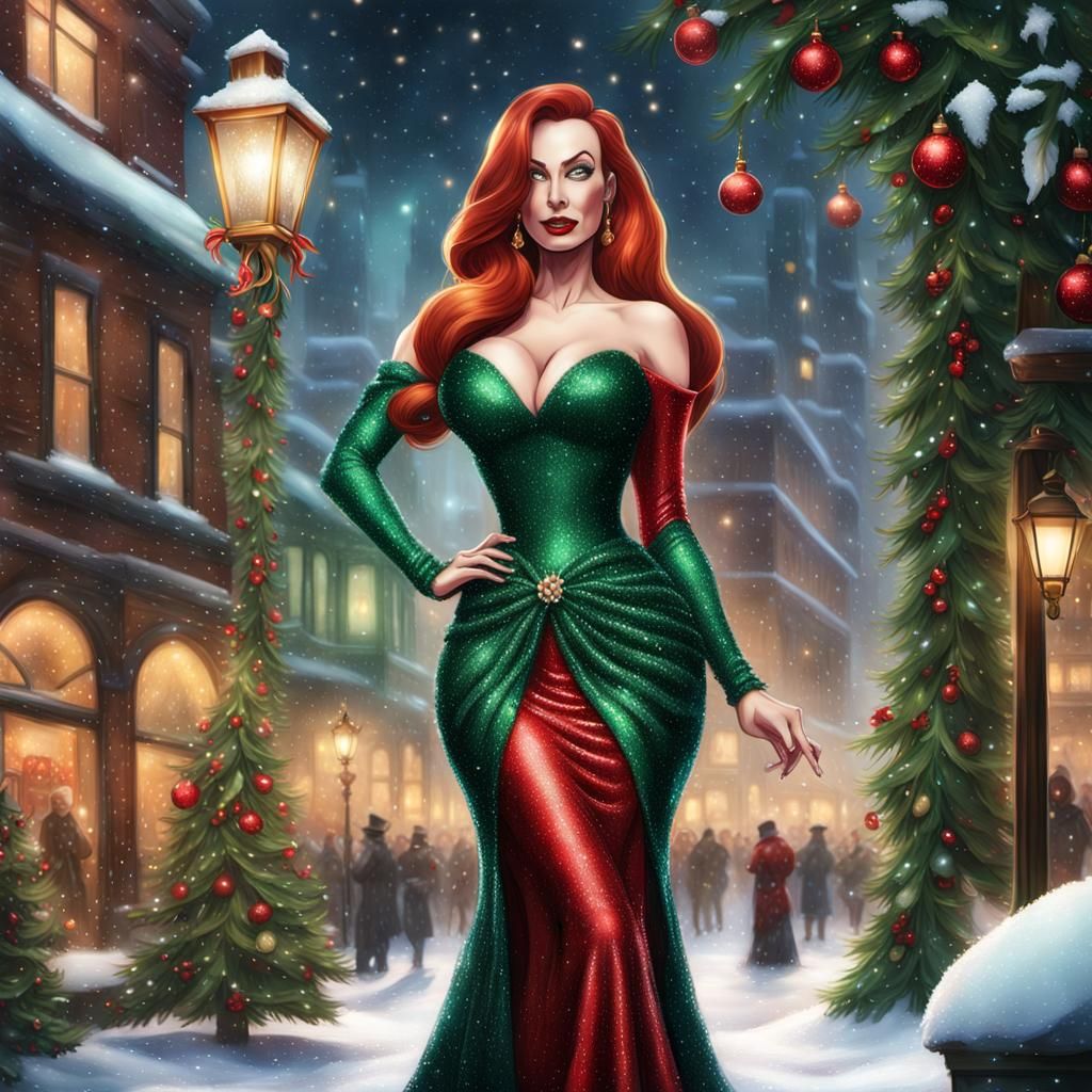 Jessica Rabbit in a Christmas Winter Wonderland