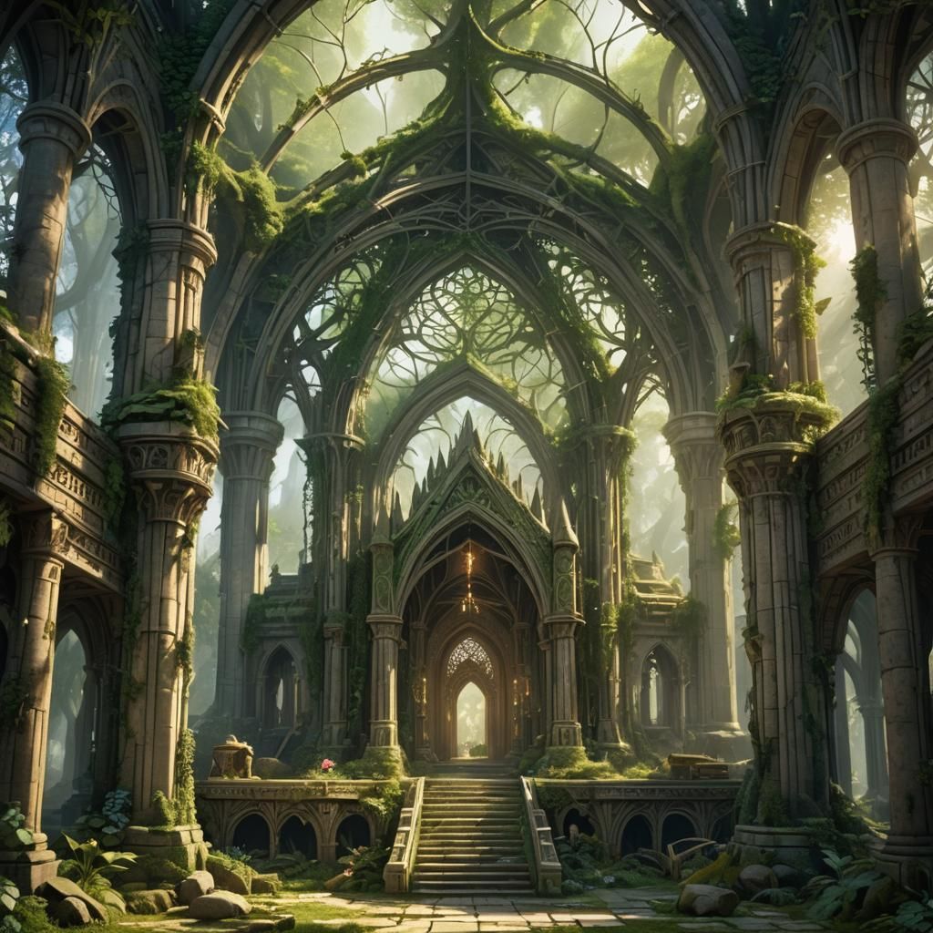 Elven Temple Interior: Fantasy Architecture