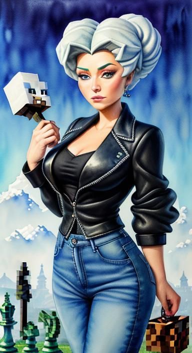 Surreal Portrait in Art Nouveau Pop Style