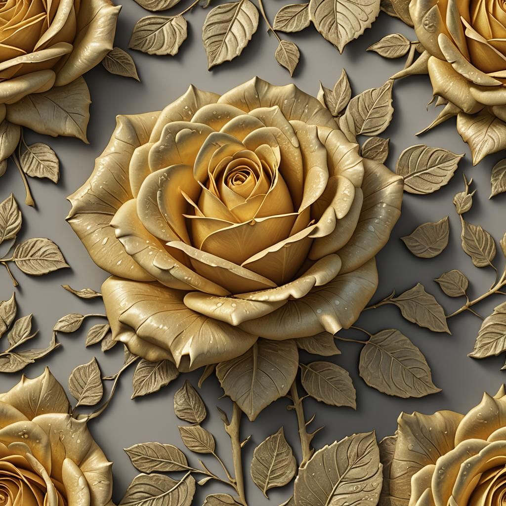Photorealistic Yellow Rose Macro in 3D