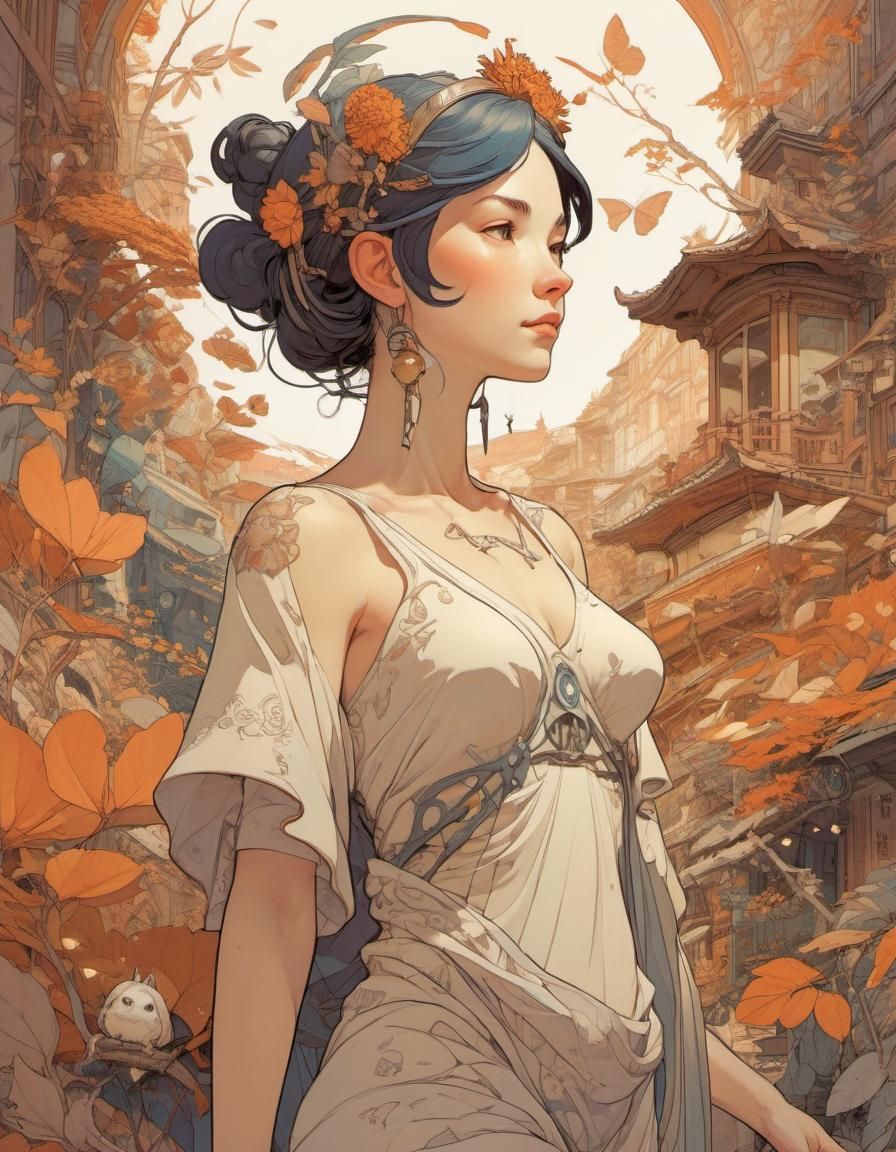 Demeter and Nyx Portrait in Ghibli Style