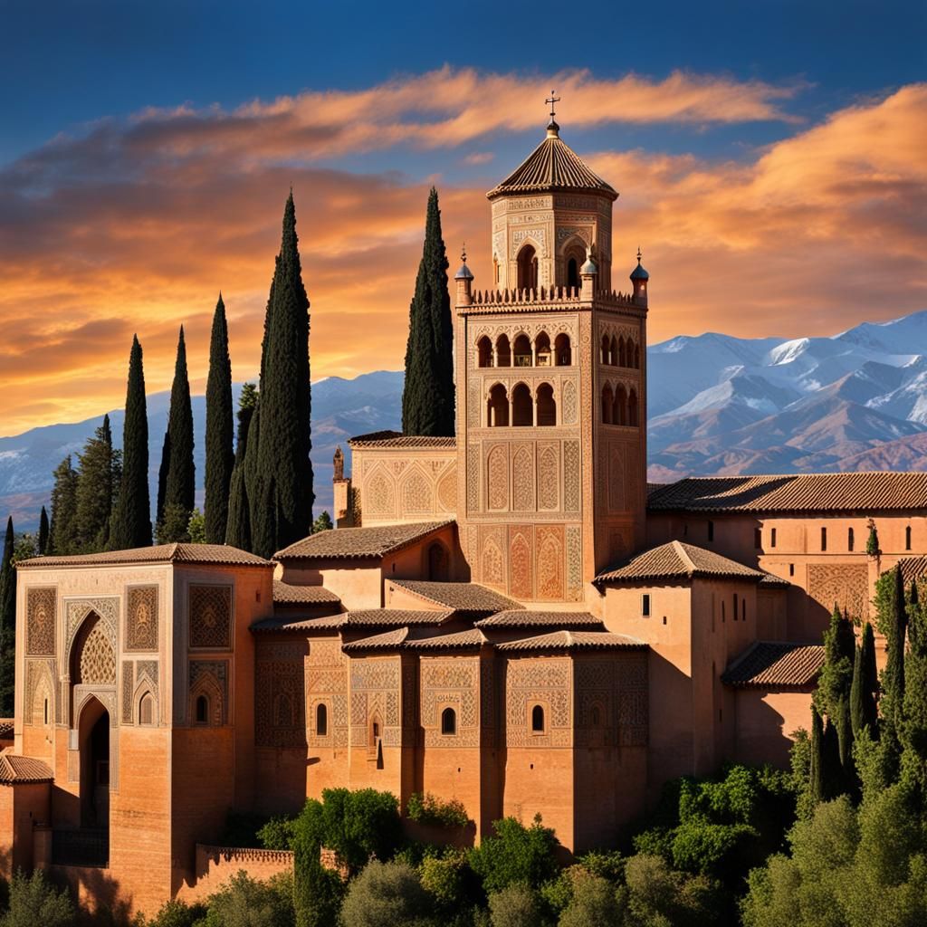 Magnificent Moorish Church with Colorful Sky