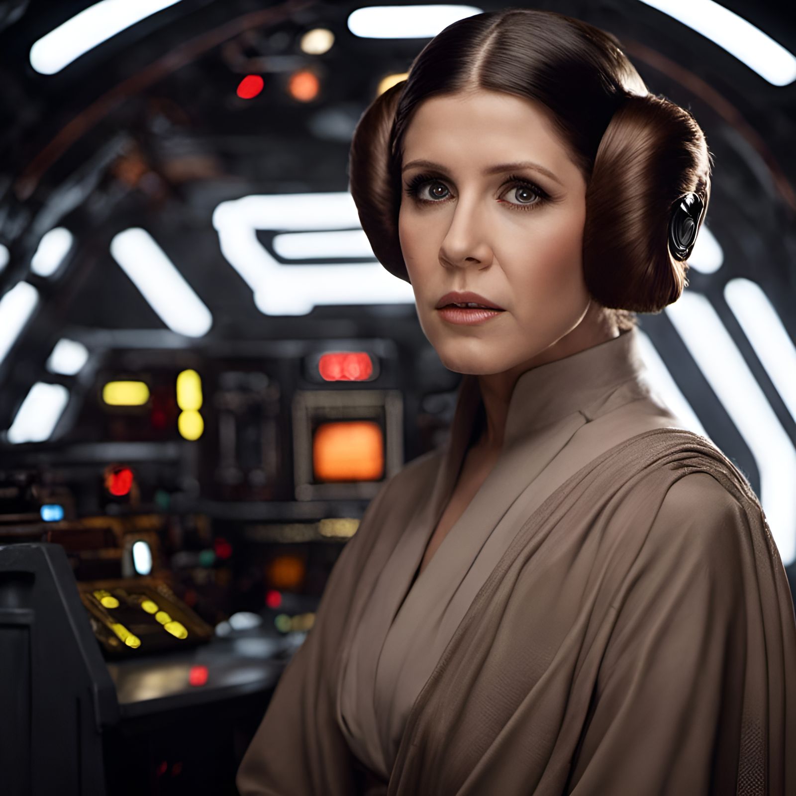 Young Princess Leia Portrait in Hyperrealism