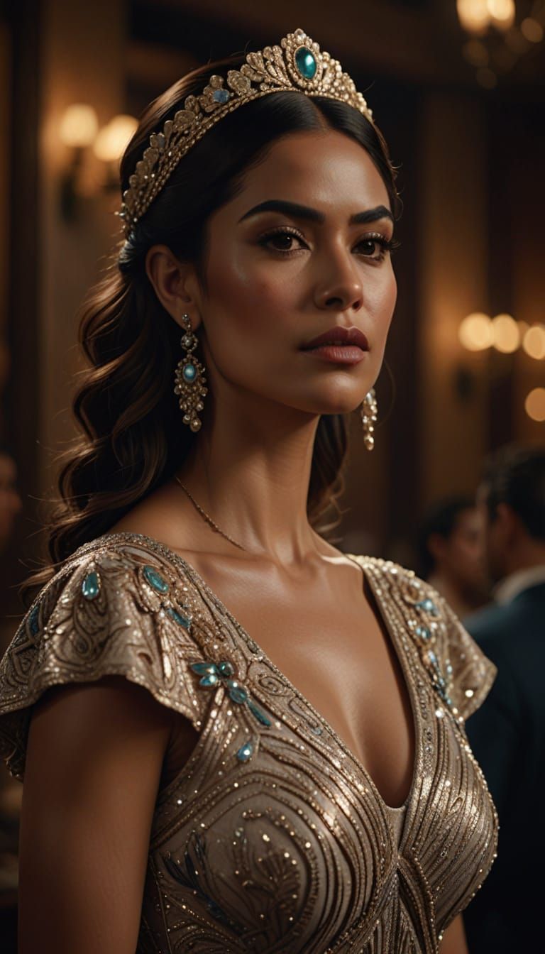 Glamorous Mexican Woman in Dramatic Fashion Photography