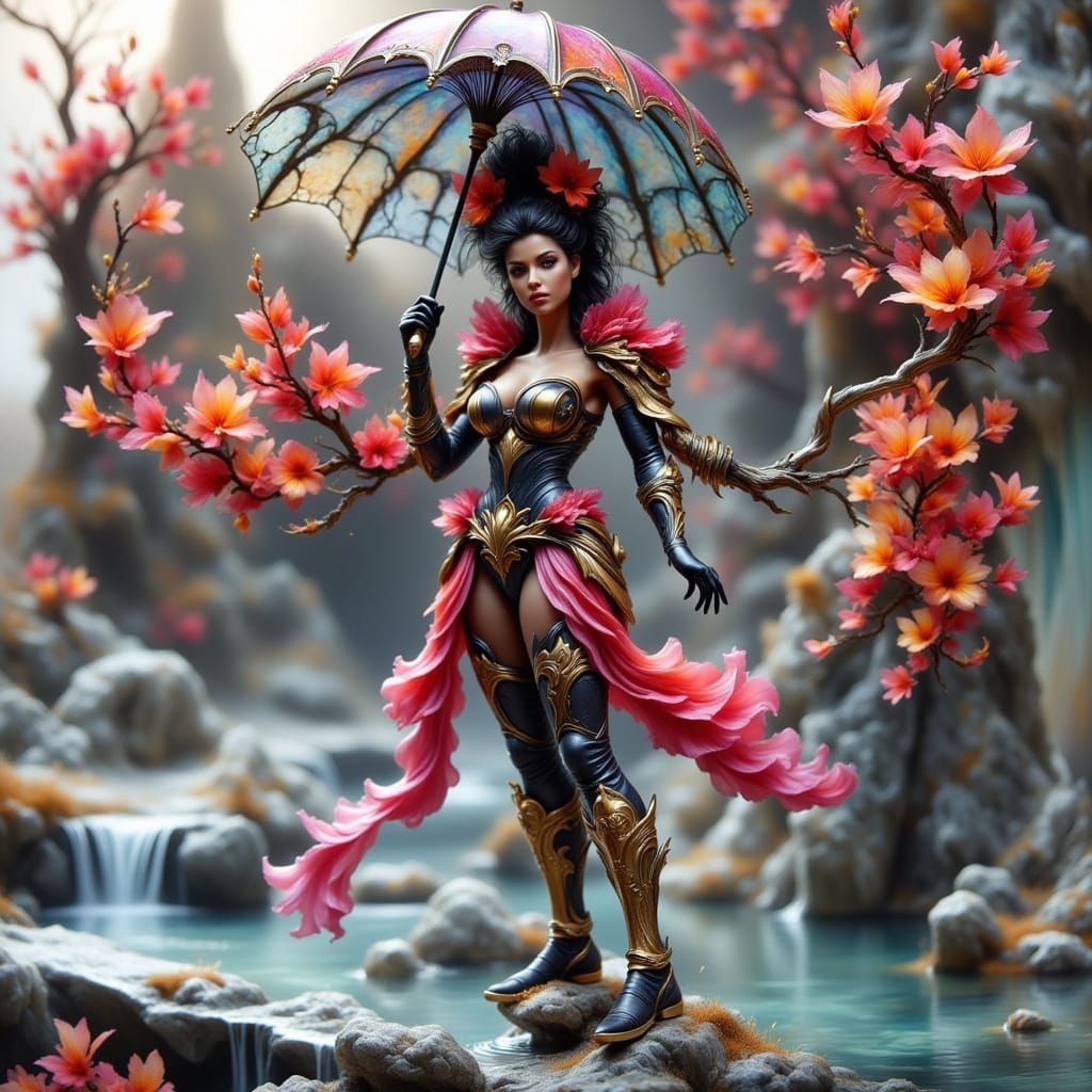 Flamenco Fury in Glittery Bubble Letters