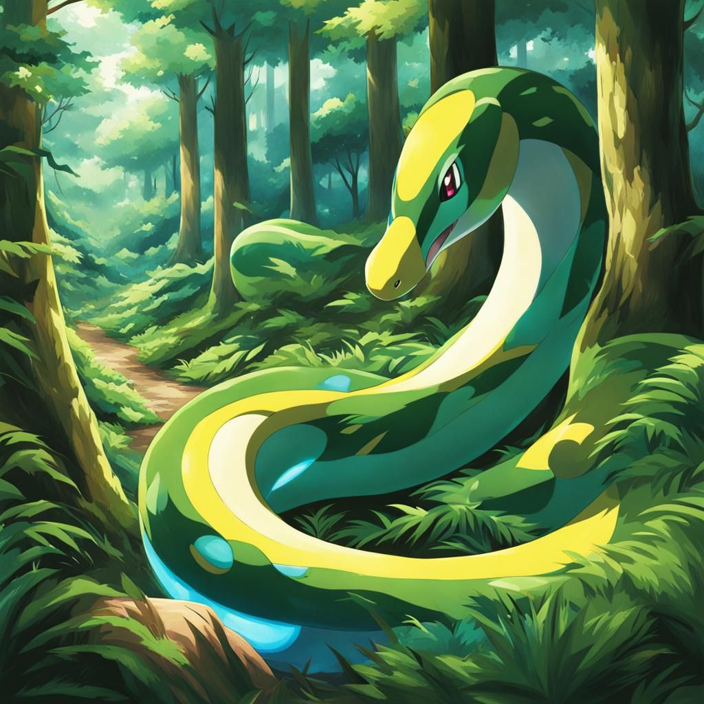Anime Style Pokémon Ekans in Forest