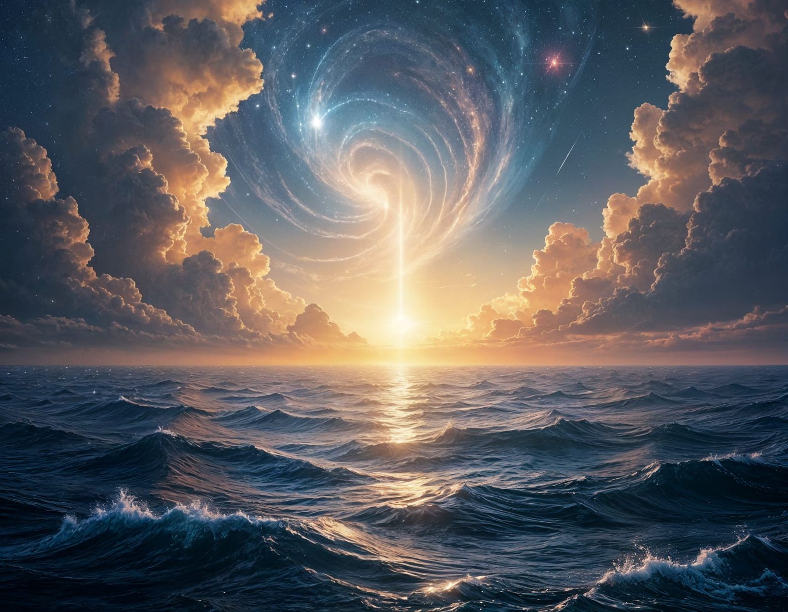 Cosmic Creation: Divine Light Piercing the Abyss