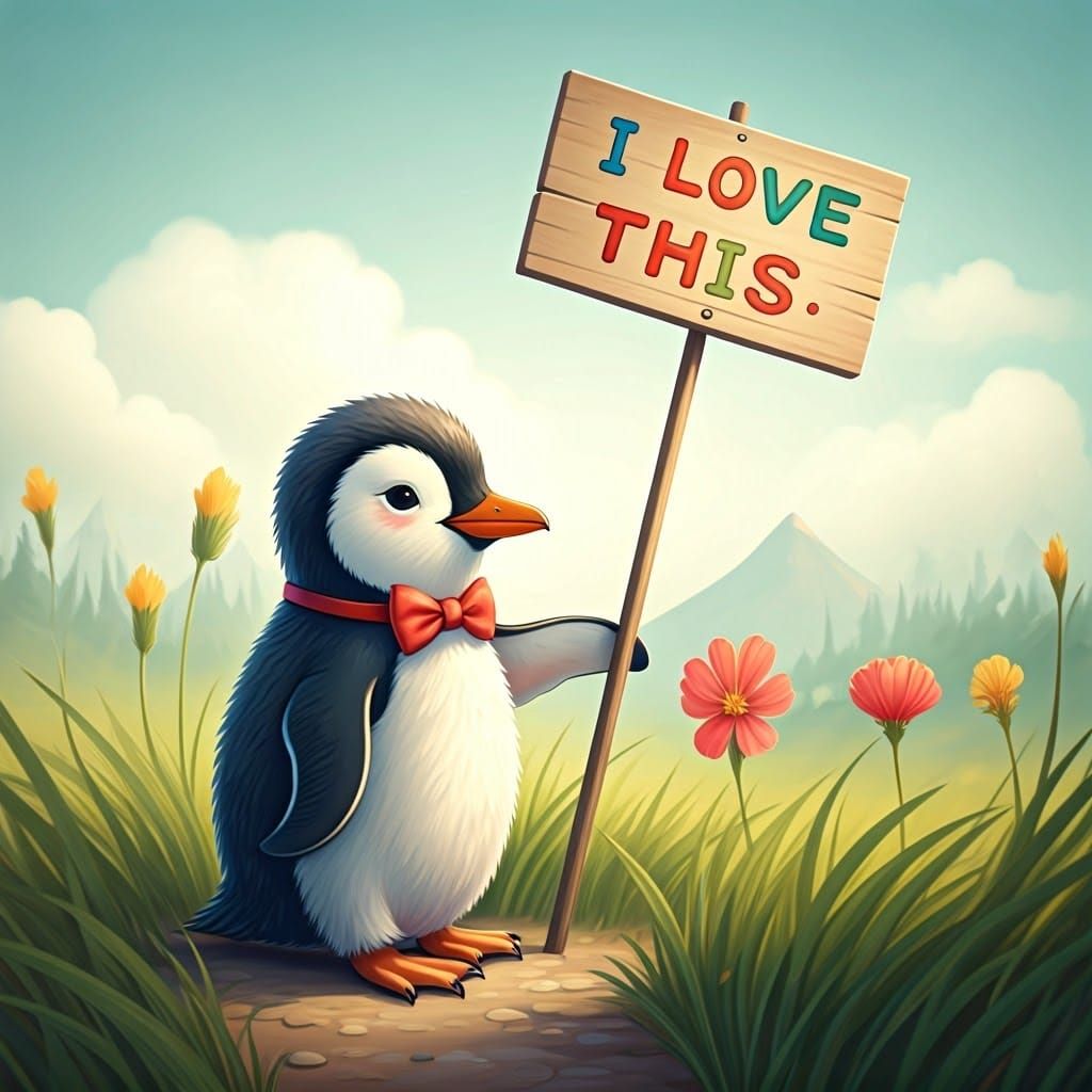 Charming Penguin Embarks on a Whimsical Adventure