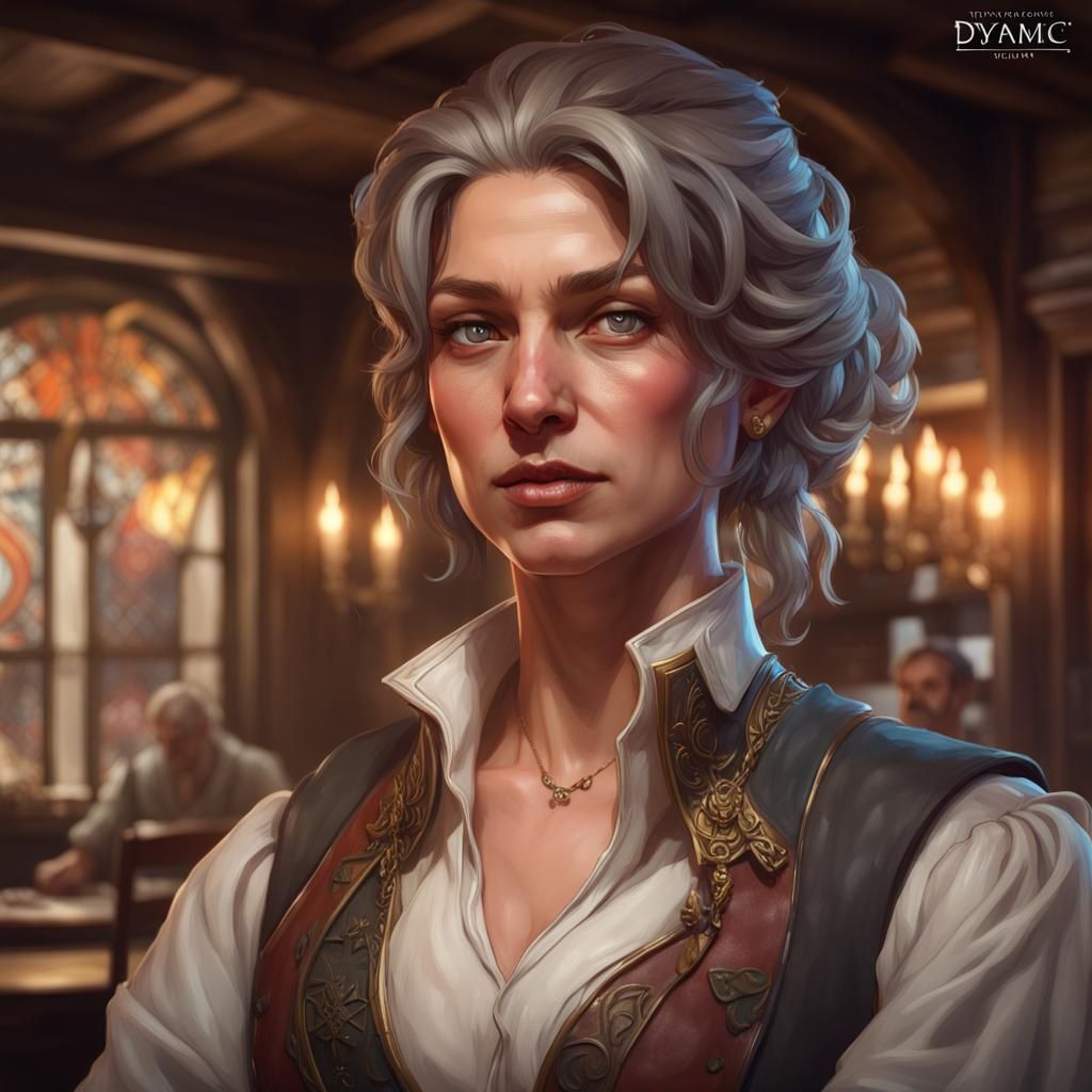 Detailed Portrait of a Classy Tavern Owner