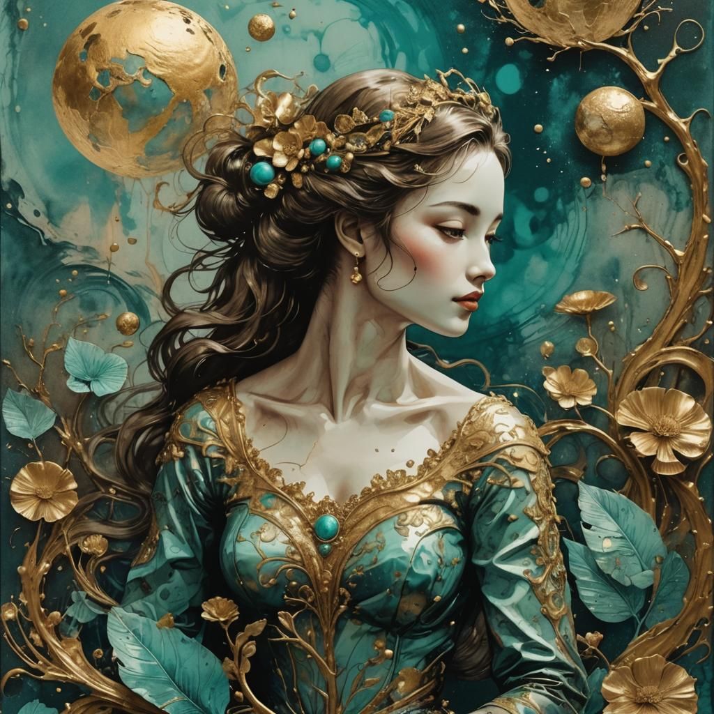 New Life on Venus in Sumi-e Style