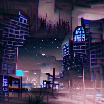 Eerie Abandoned City at Night