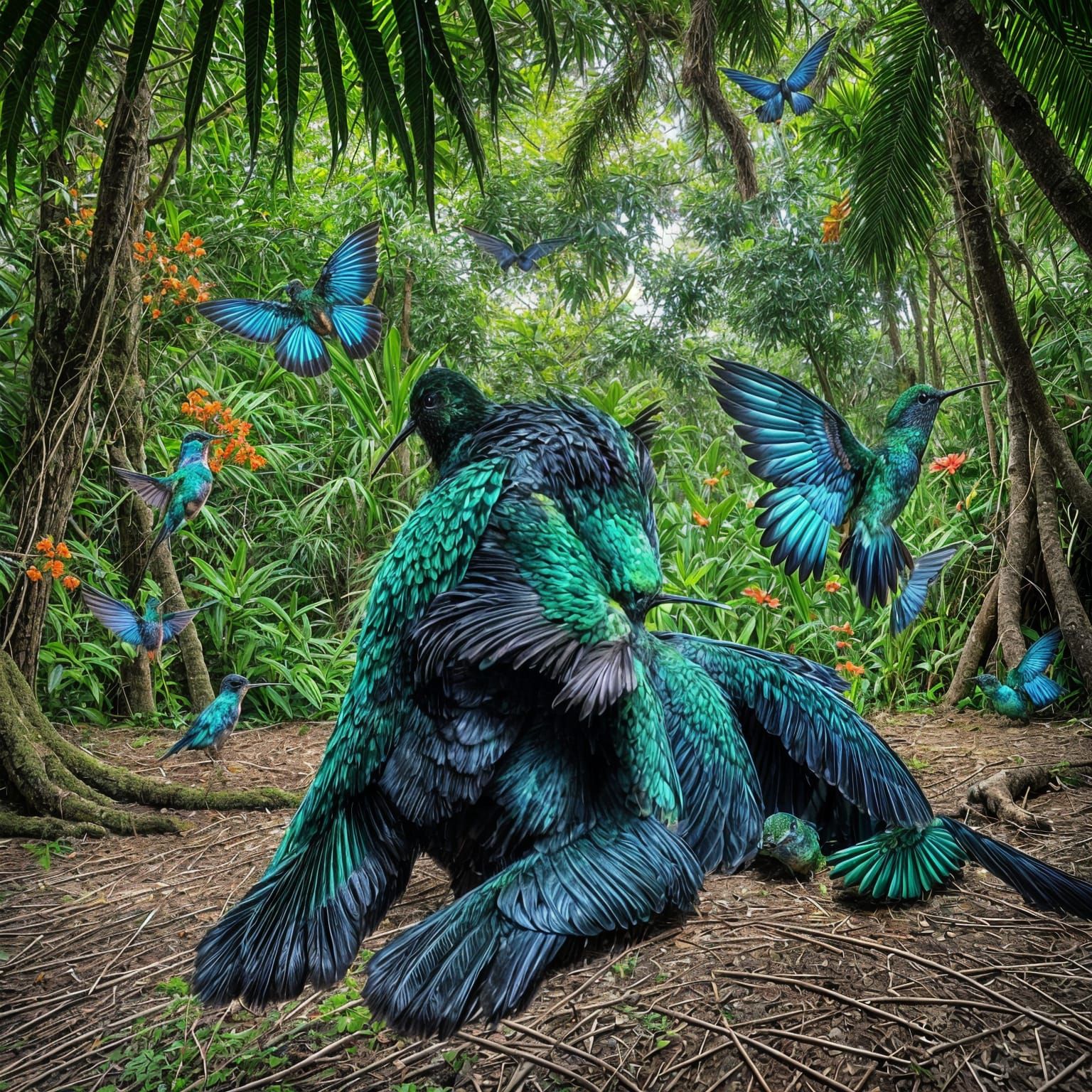 Jaguar Preening During Indigenous Celebration