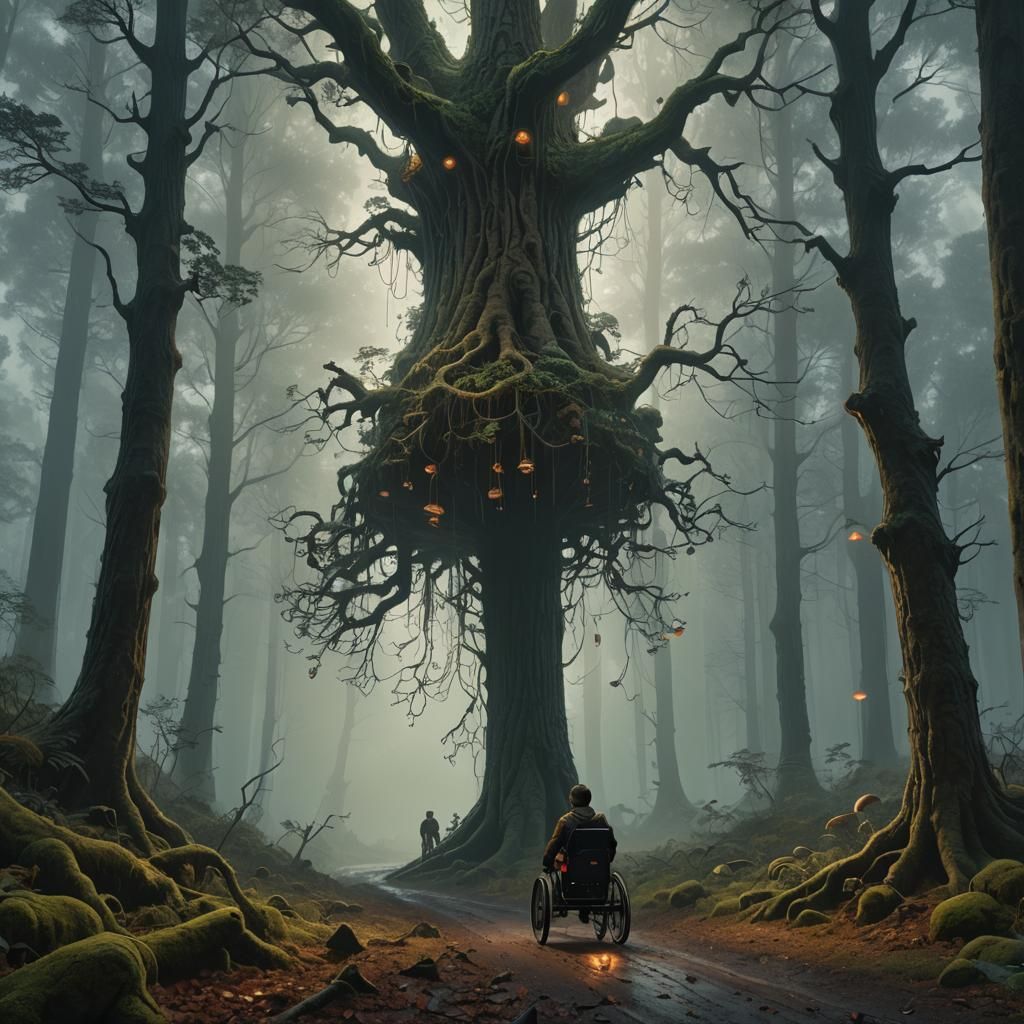 Wheelchair Climber in a Fantastical Forest