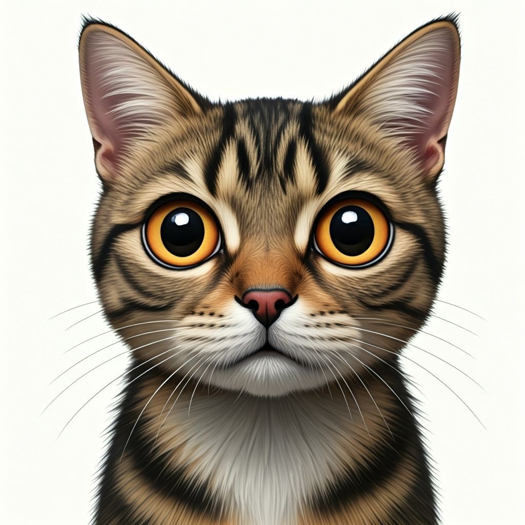 Exaggerated Expression of a Pet Cat