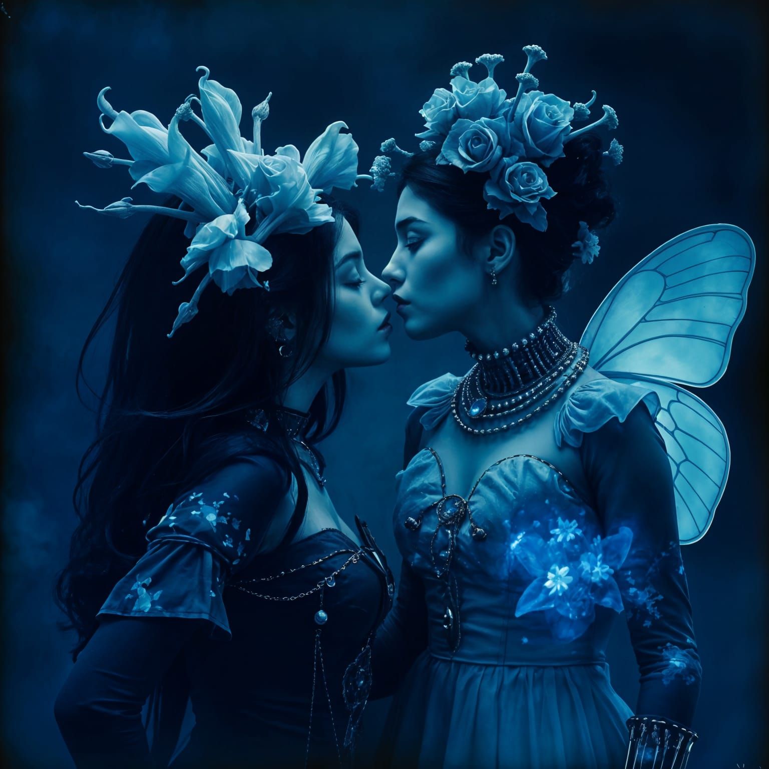 Dark Fairytale Couple in Surreal Dystopia