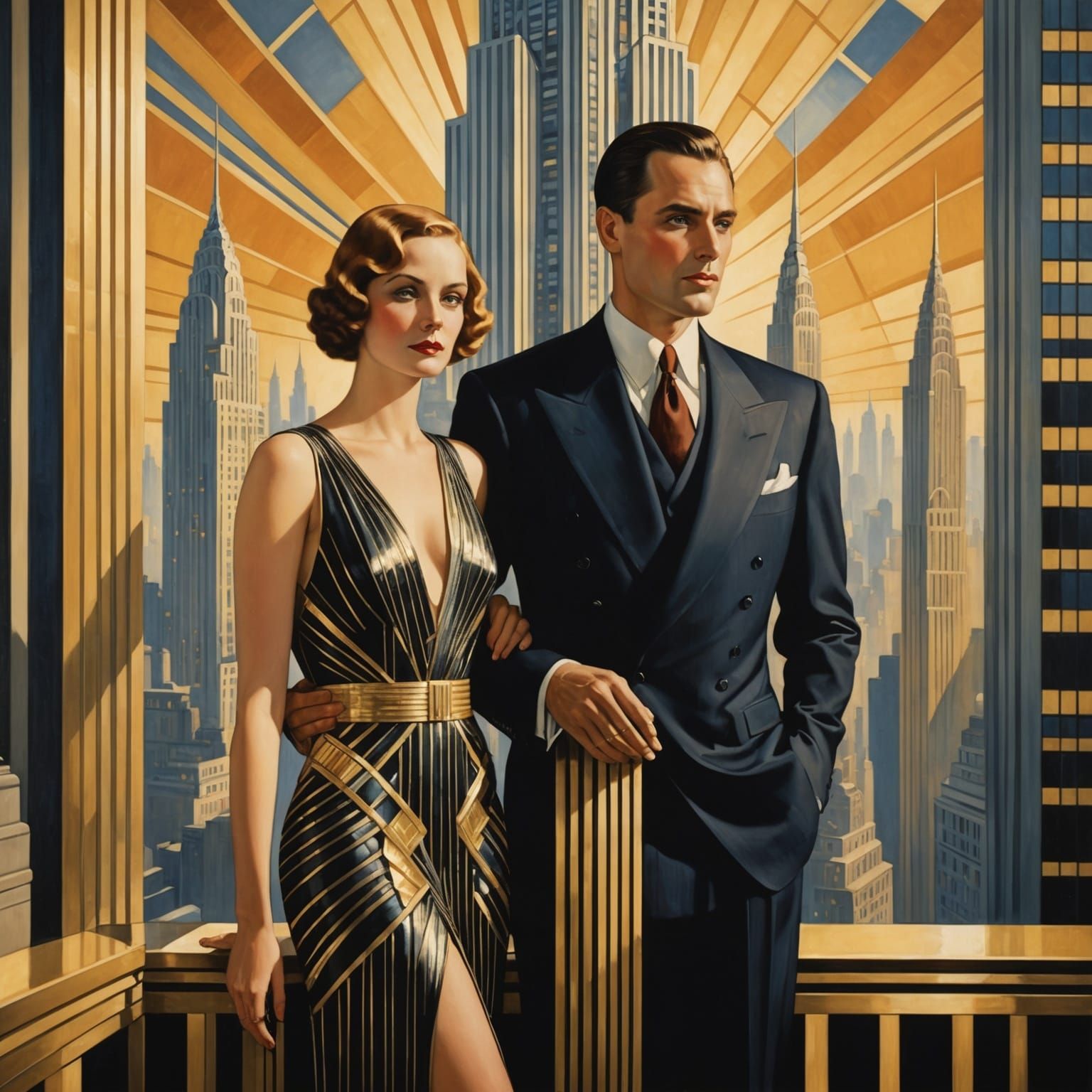 1920s NYC Art Deco Skyscraper Scene